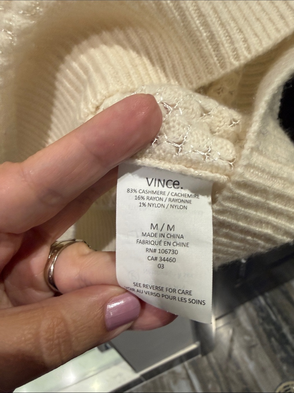 Vince Cream Waffle-Knit Scoop Neck Sweater - Picture 3 of 5